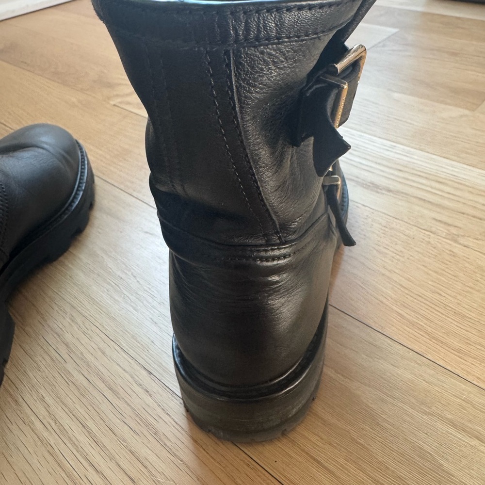 Jimmy Choo Women’s Black Leather Moto Boots - Picture 12 of 16